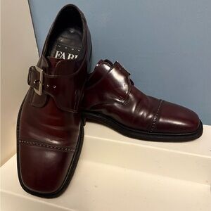 FA Men's Burgundy Leather Derby Shoes
